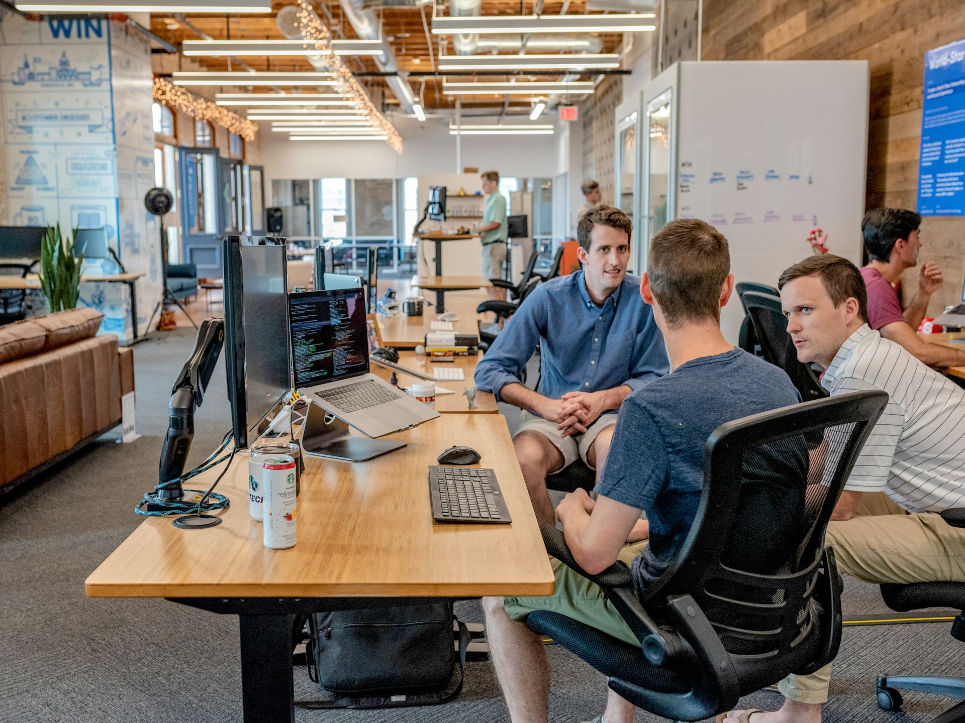 Business team reviewing growth plans